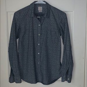 GAP Micro Floral Chambray Button Down Shirt